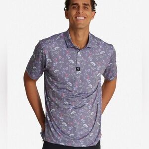 Bad Birdie “Lush” pattern Golf Shirt Size L
